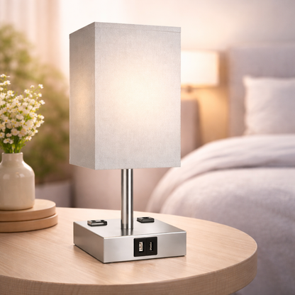 Smart Touch Lamp with USB Ports and Dimmable Light